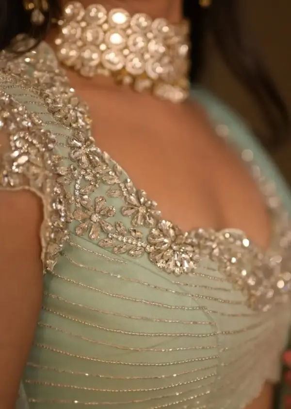 Shine Bright – Latest Net Stones Maggam Work Blouse for Glam Parties