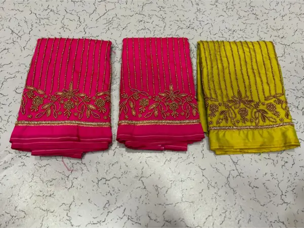 Stylish Statement – Lines Aari Work Blouses at Unbeatable Offer Prices