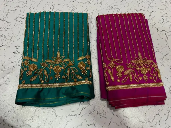 Stylish Statement – Lines Aari Work Blouses at Unbeatable Offer Prices