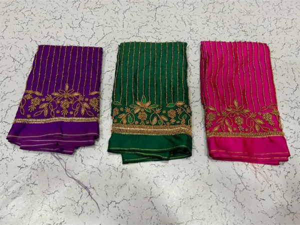 Stylish Statement – Lines Aari Work Blouses at Unbeatable Offer Prices