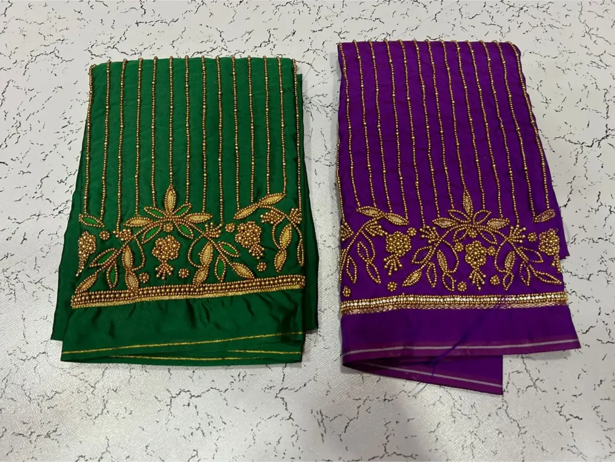 Stylish Statement – Lines Aari Work Blouses at Unbeatable Offer Prices 9