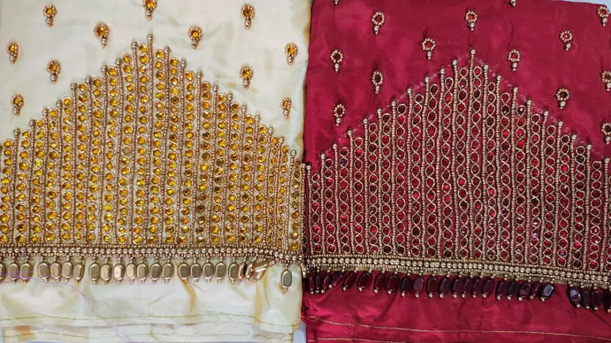 Timeless Minimal Zardosi Kundan Blouse – Designer Touch, Exclusive Offer! 2