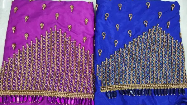 Timeless Minimal Zardosi Kundan Blouse – Designer Touch, Exclusive Offer!