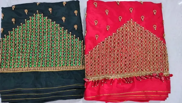 Timeless Minimal Zardosi Kundan Blouse – Designer Touch, Exclusive Offer!