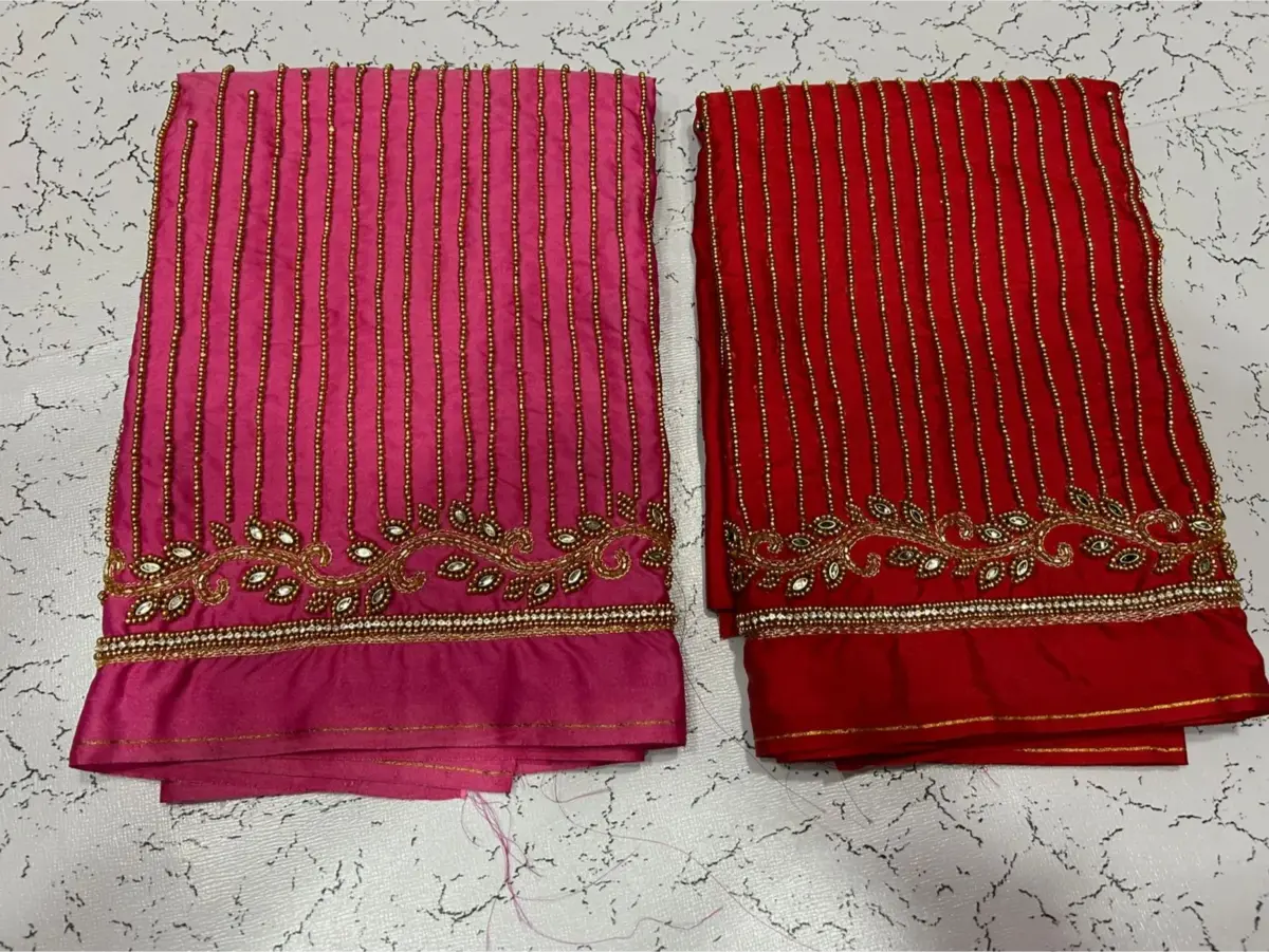 Unbeatable Elegance – Trending Lines Border Aariwork Bridal Blouse 11