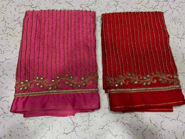 Unbeatable Elegance – Trending Lines Border Aariwork Bridal Blouse