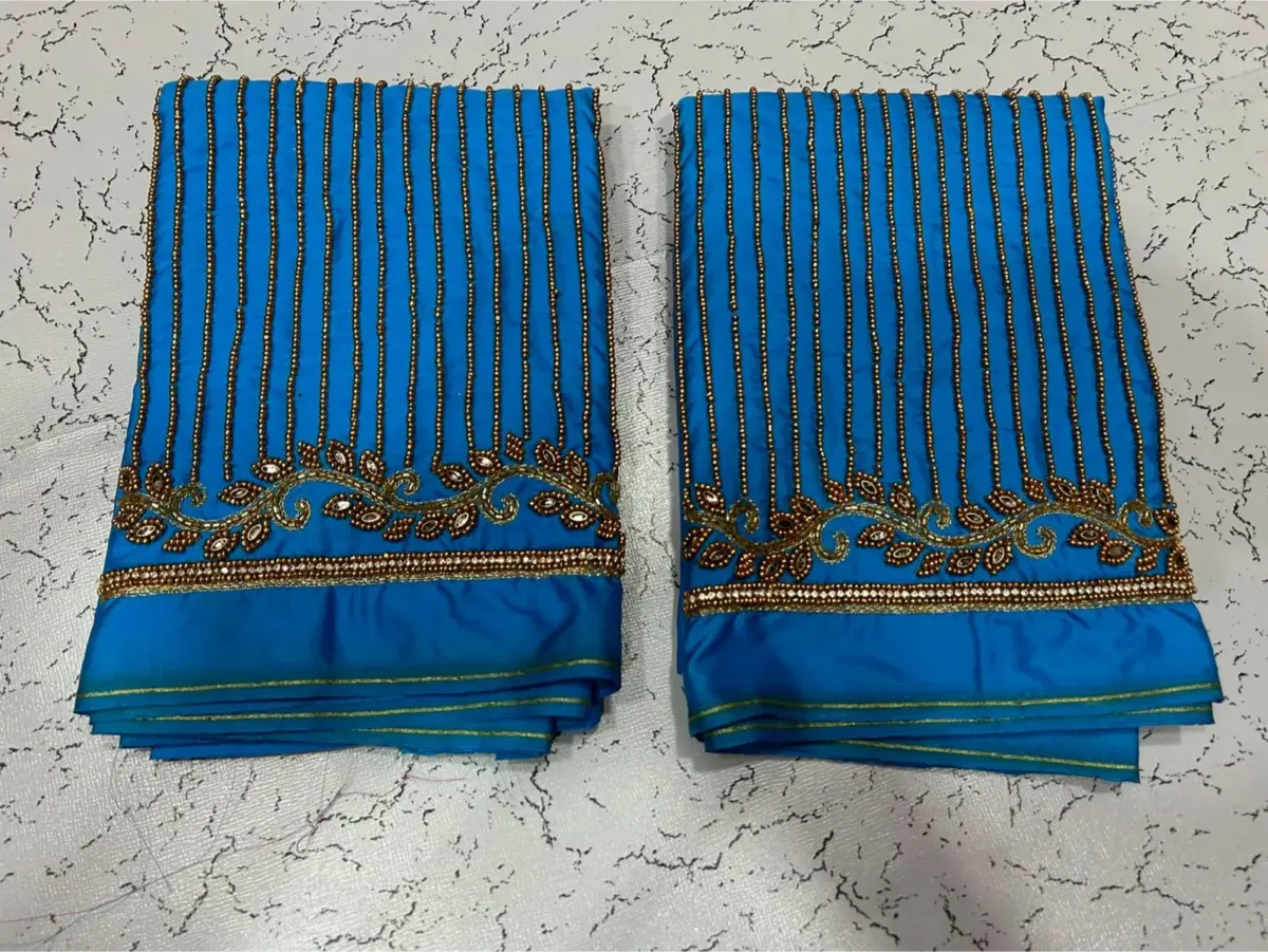 Unbeatable Elegance – Trending Lines Border Aariwork Bridal Blouse 2