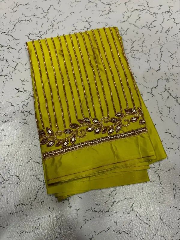 Unbeatable Elegance – Trending Lines Border Aariwork Bridal Blouse