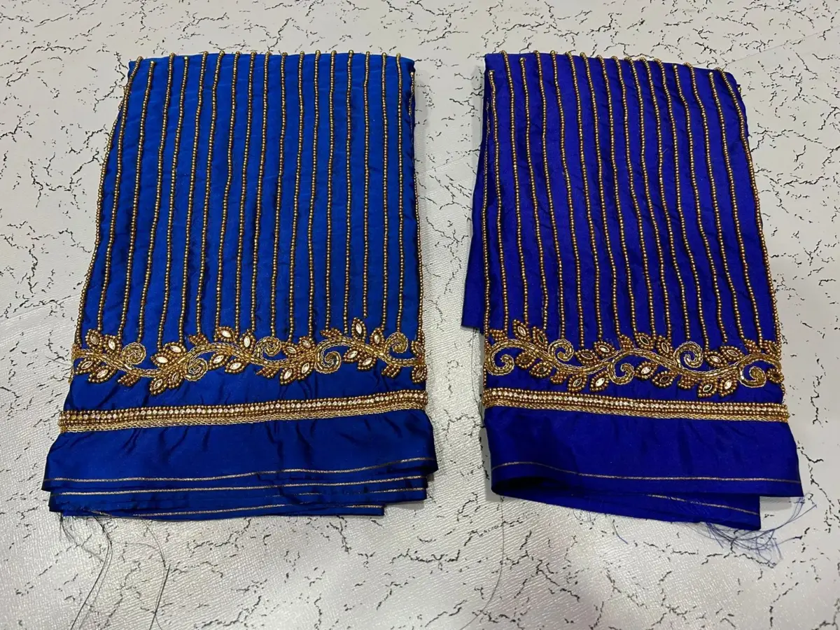 Unbeatable Elegance – Trending Lines Border Aariwork Bridal Blouse 5