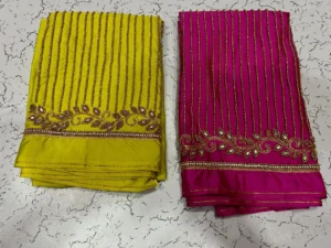 Unbeatable Elegance – Trending Lines Border Aariwork Bridal Blouse 6
