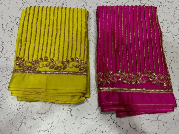 Unbeatable Elegance – Trending Lines Border Aariwork Bridal Blouse