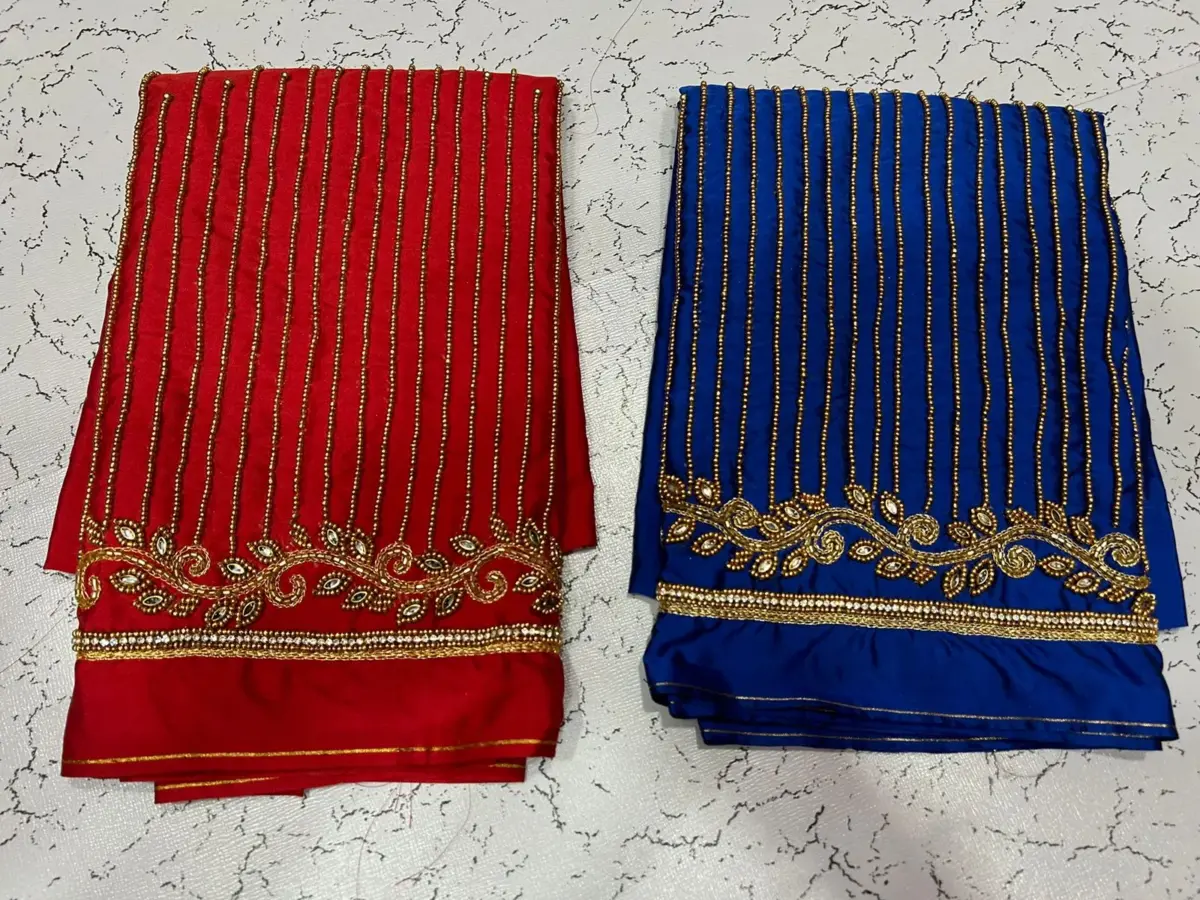 Unbeatable Elegance – Trending Lines Border Aariwork Bridal Blouse 8