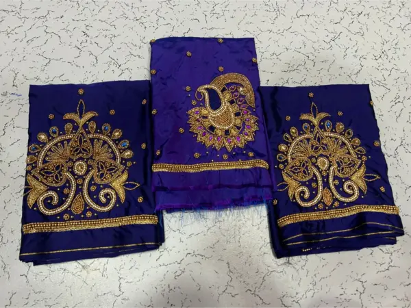 Baby Pink Buti Maggam Work Blouse – Elegant Half Pattu Design