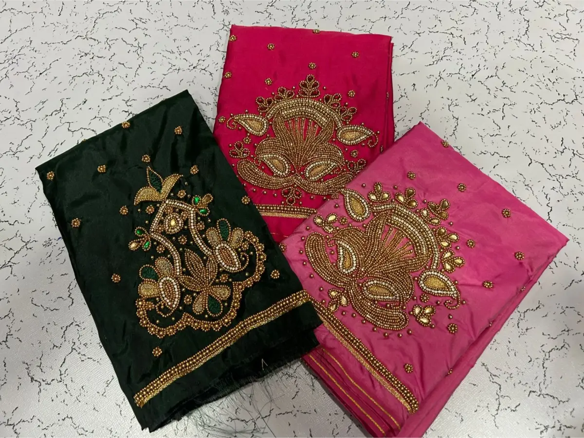 Bottle Green Buti Maggam Blouse Offer – Customizable 4