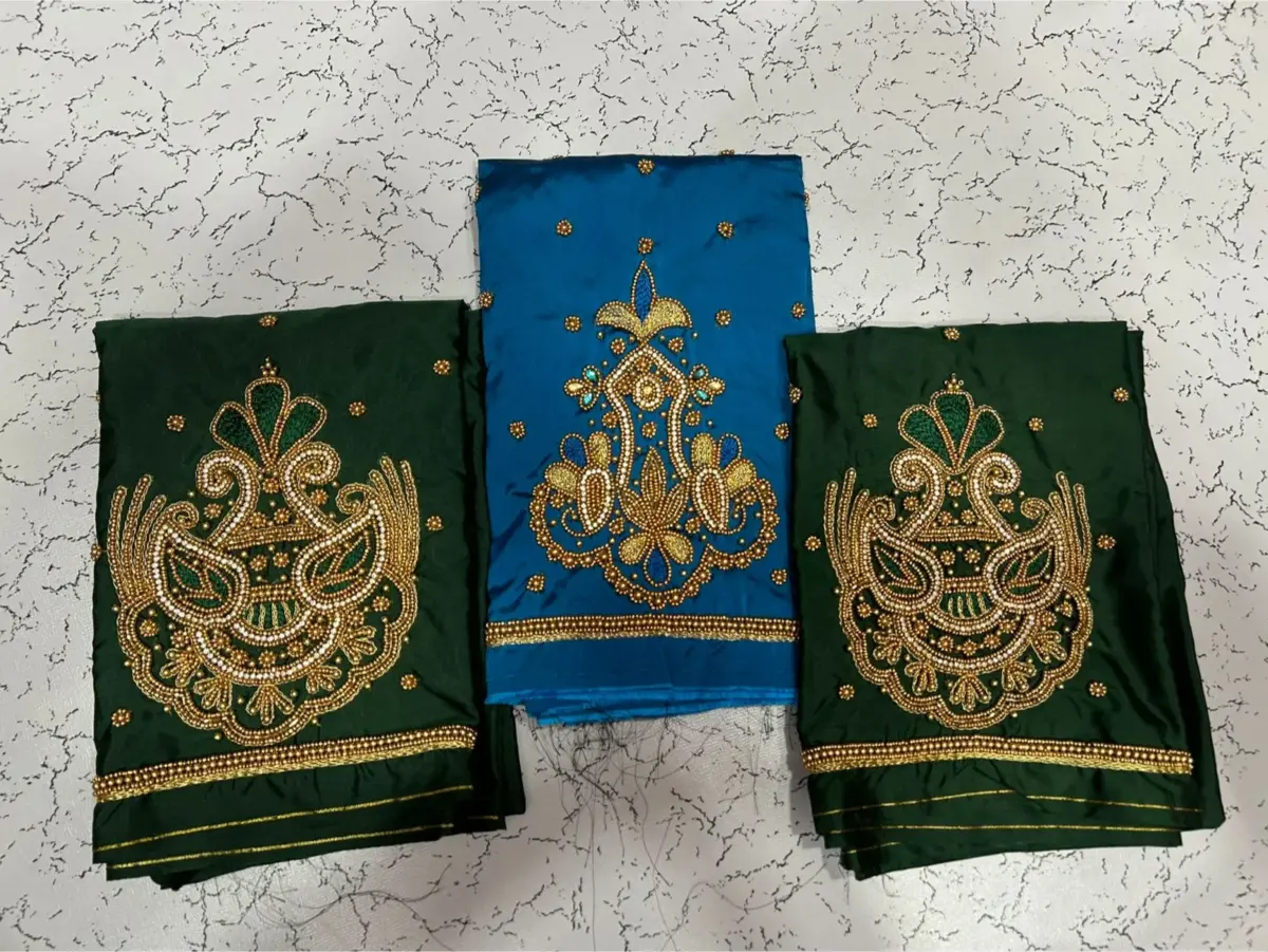 Bottle Green Buti Maggam Blouse Offer – Customizable 8