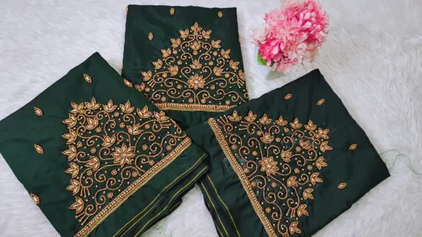 Elegant Tissue Buti Aariwork Blouse – Handcrafted Design at Offer Price | Customizable Ethnic Wear Online