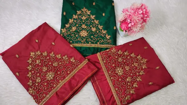 Elegant Tissue Buti Aariwork Blouse – Handcrafted Design at Offer Price | Customizable Ethnic Wear Online