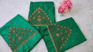 Elegant Tissue Buti Aariwork Blouse – Handcrafted Design at Price | Customizable Ethnic Wear 5