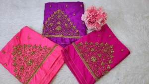 Elegant Tissue Buti Aariwork Blouse – Handcrafted Design at Price | Customizable Ethnic Wear 6