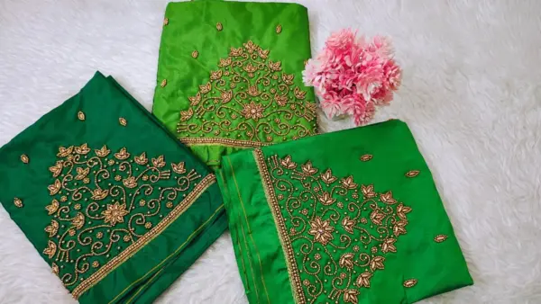 Elegant Tissue Buti Aariwork Blouse – Handcrafted Design at Offer Price | Customizable Ethnic Wear Online