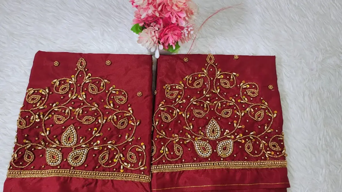 Exclusive Offer: Kodi Beads Buti Aari Work Blouse – Grace Redefined 2