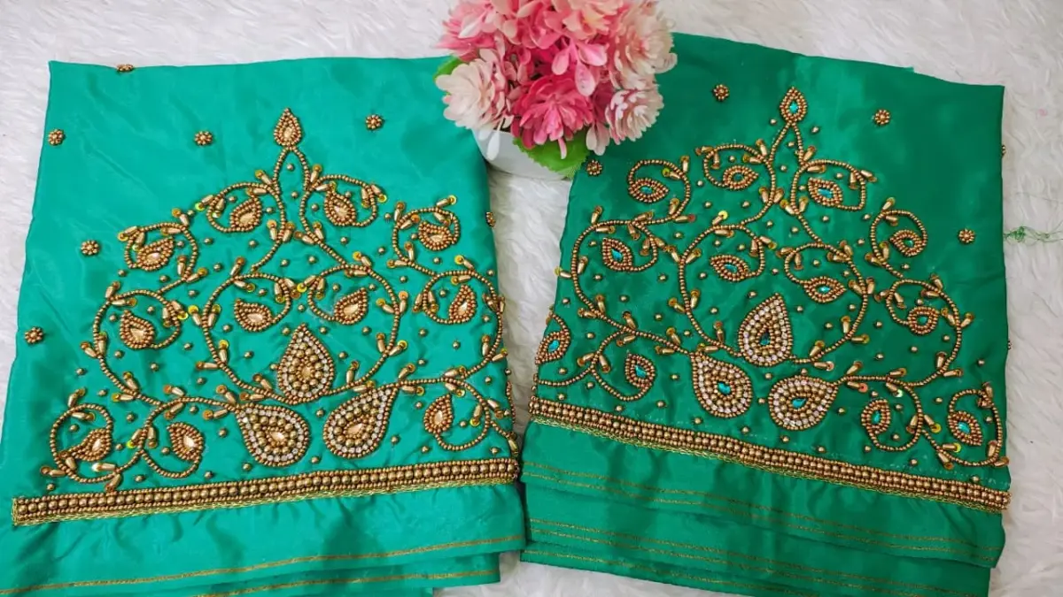 Exclusive Offer: Kodi Beads Buti Aari Work Blouse – Grace Redefined 7