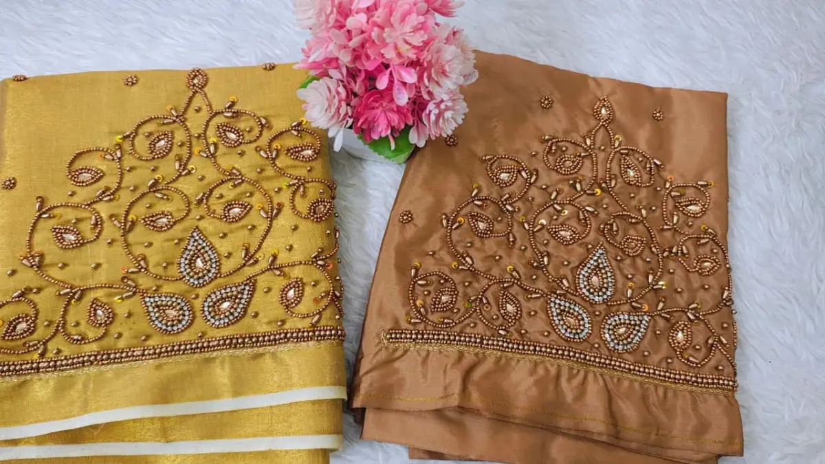 Exclusive Offer: Kodi Beads Buti Aari Work Blouse – Grace Redefined 9