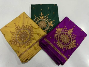 Grace in Every Thread: Designer Green Aari Buti Beads Work Blouse 4