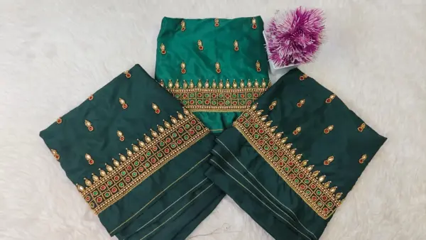 Majestic Purple Kundan Border Aari Work Blouse – Limited Time Offer!