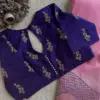 Navy Blue Designer Aari Work Blouse – Stunning Handcrafted Elegance for Weddings & Parties