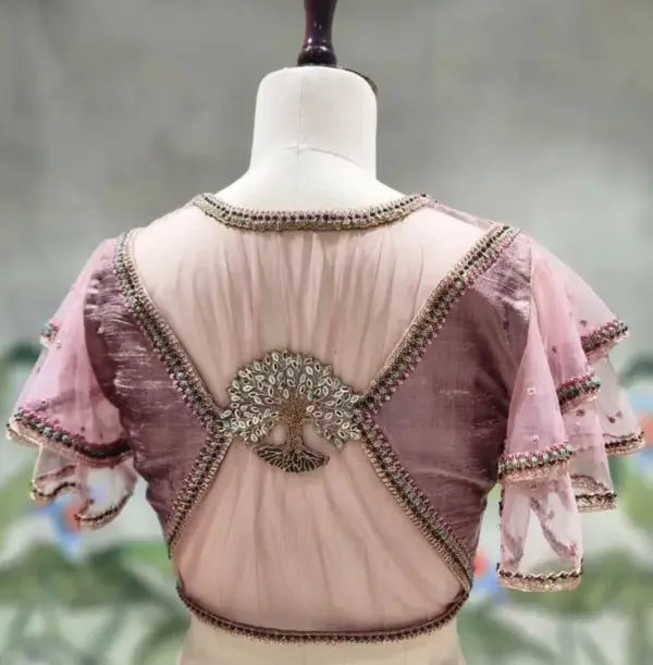 Onion Pink Elegance: Premium Designer Work Blouse for Every Occasion