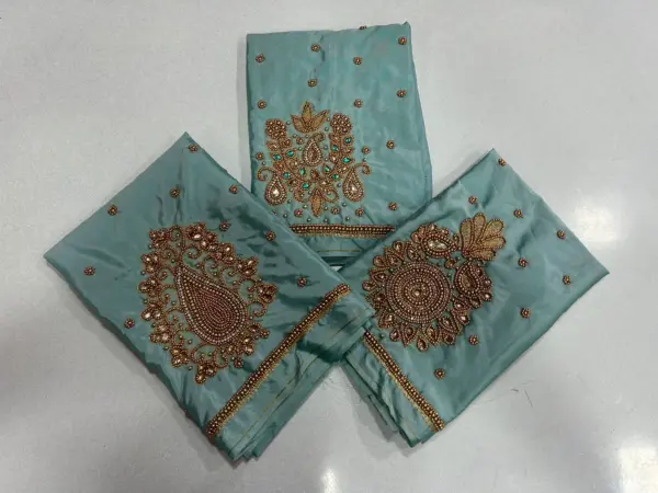 Peach Mango Delight: Beads Work Blouse at an Irresistible Offer!