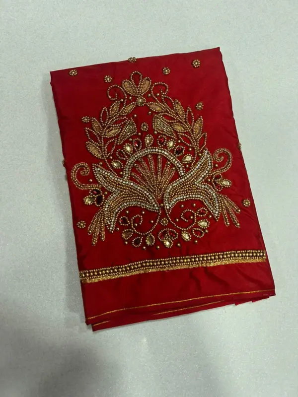 Peach Mango Delight: Beads Work Blouse at an Irresistible Offer!