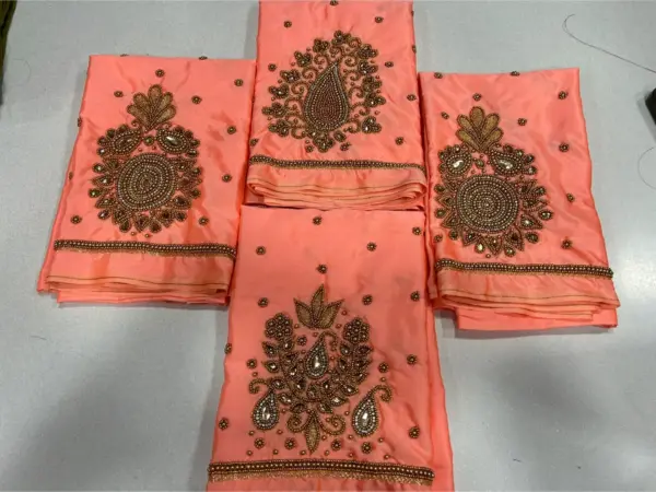 Peach Mango Delight: Beads Work Blouse at an Irresistible Offer!