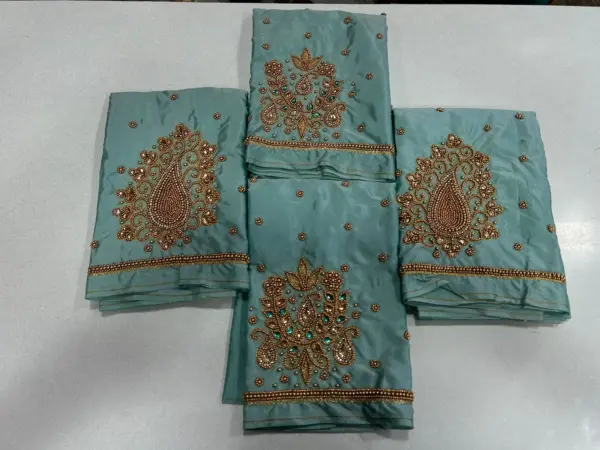 Peach Mango Delight: Beads Work Blouse at an Irresistible Offer!