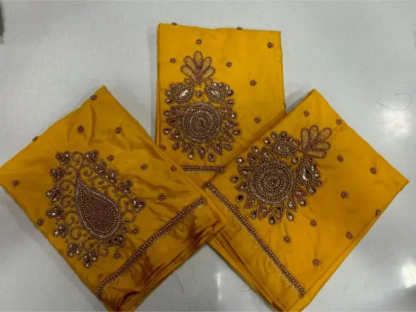 Peach Mango Delight: Beads Work Blouse at an Irresistible Offer!