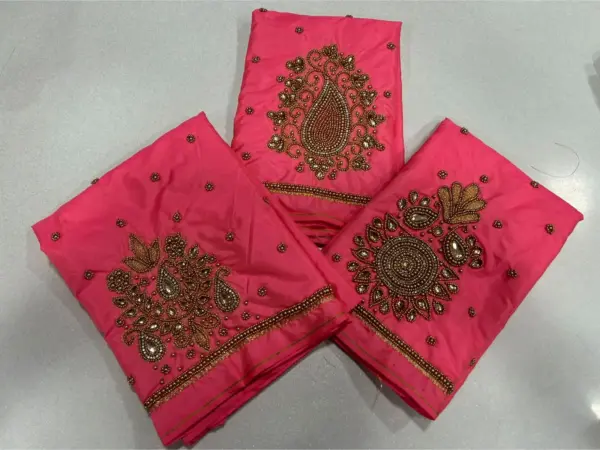 Peach Mango Delight: Beads Work Blouse at an Irresistible Offer!