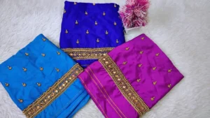 Timeless Charm: Beads Buti Aari Work Blouse with Sleek Border Detailing 5