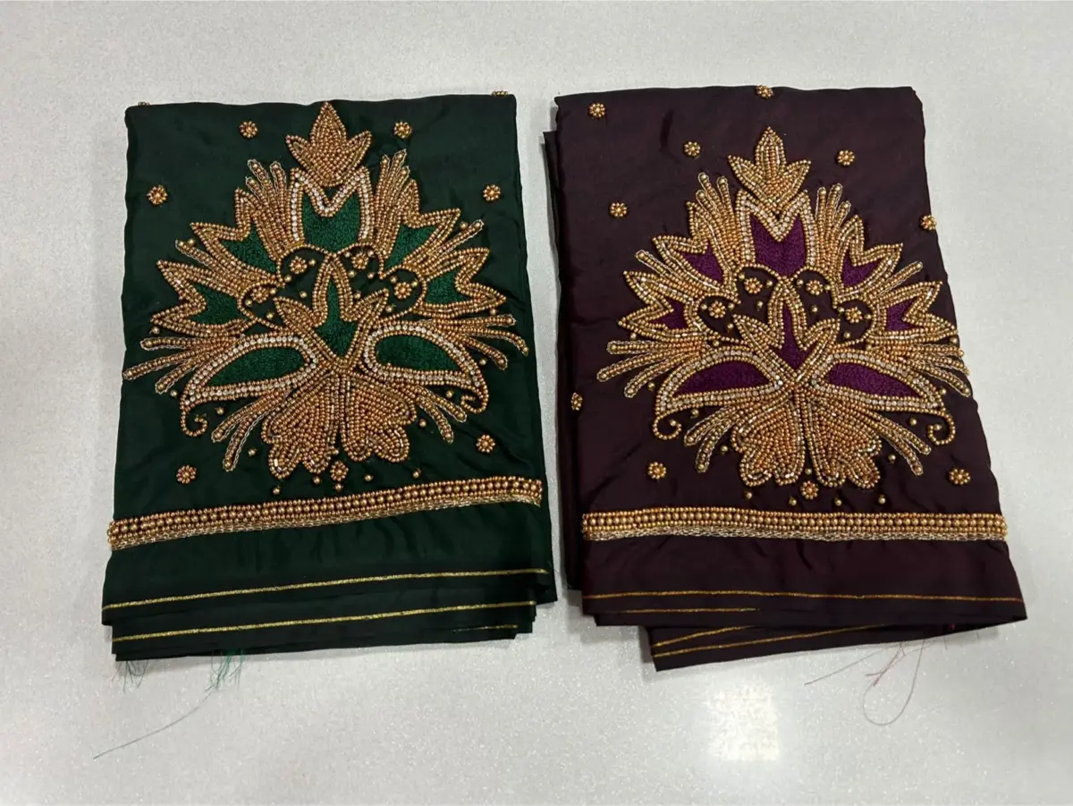 Star Sparkle Latest Green Maggam Work Blouse at Unbeatable Offer 3