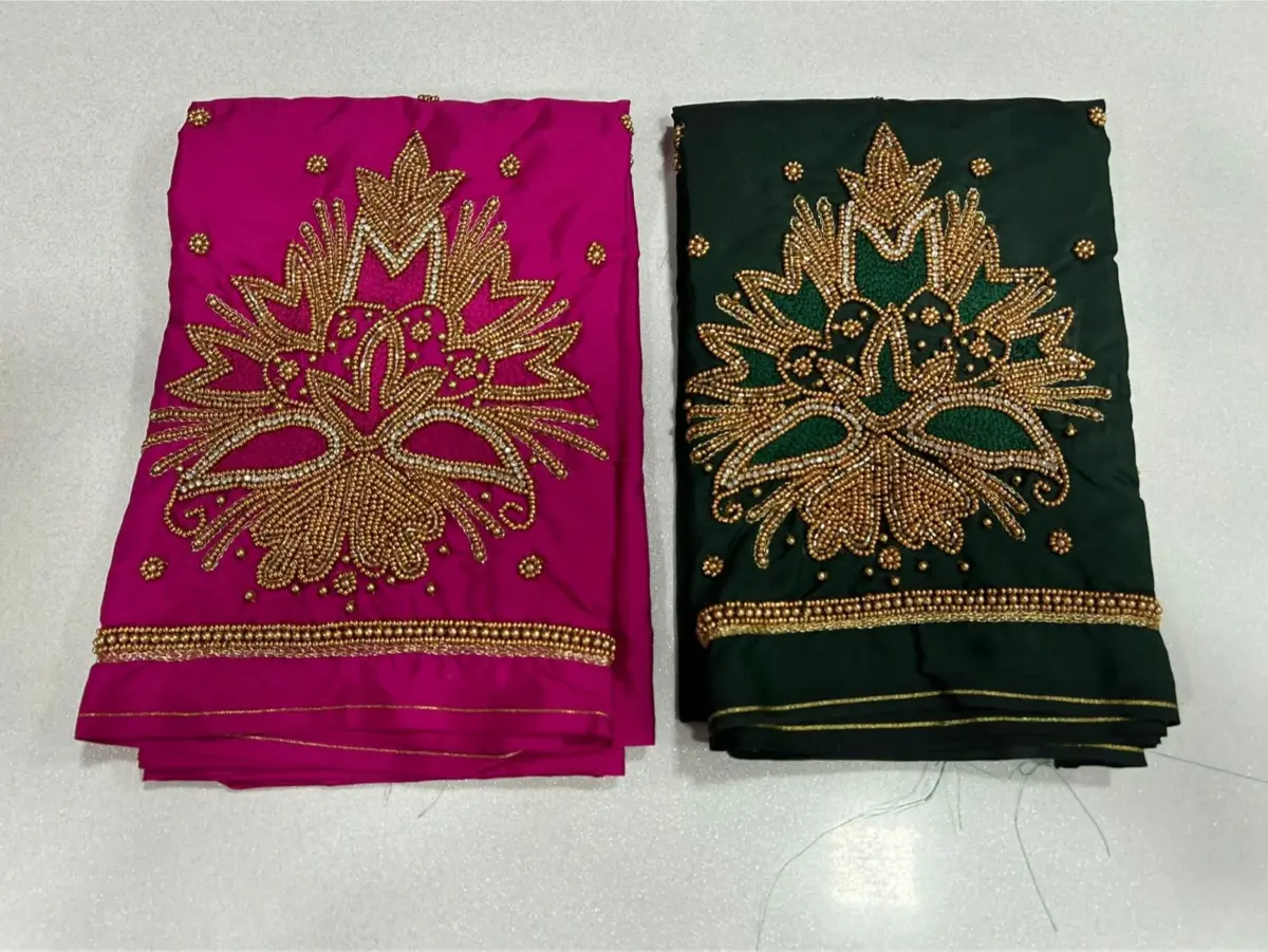 Star Sparkle Latest Green Maggam Work Blouse at Unbeatable Offer 4