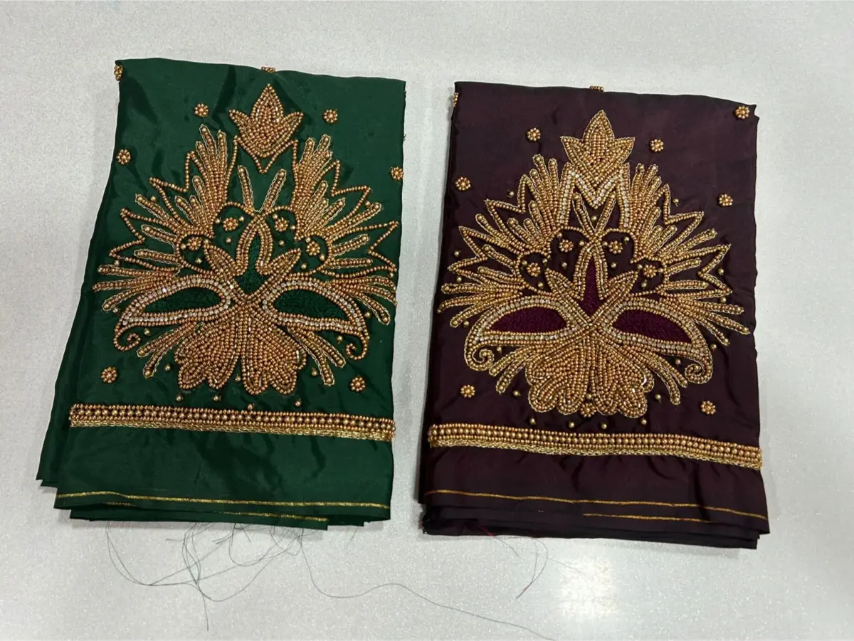 Star Sparkle Latest Green Maggam Work Blouse at Unbeatable Offer 5
