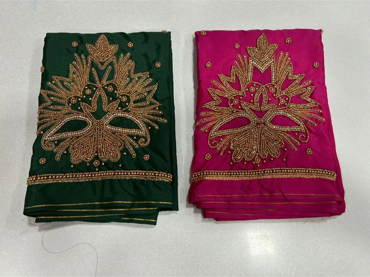 Star Sparkle Latest Green Maggam Work Blouse at Unbeatable Offer 7