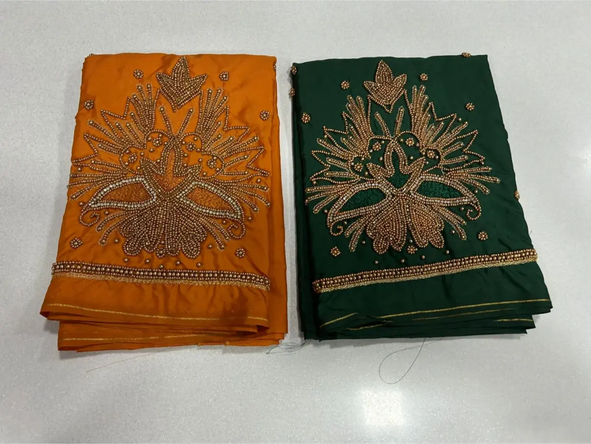 Star Sparkle Latest Green Maggam Work Blouse at Unbeatable Offer 8