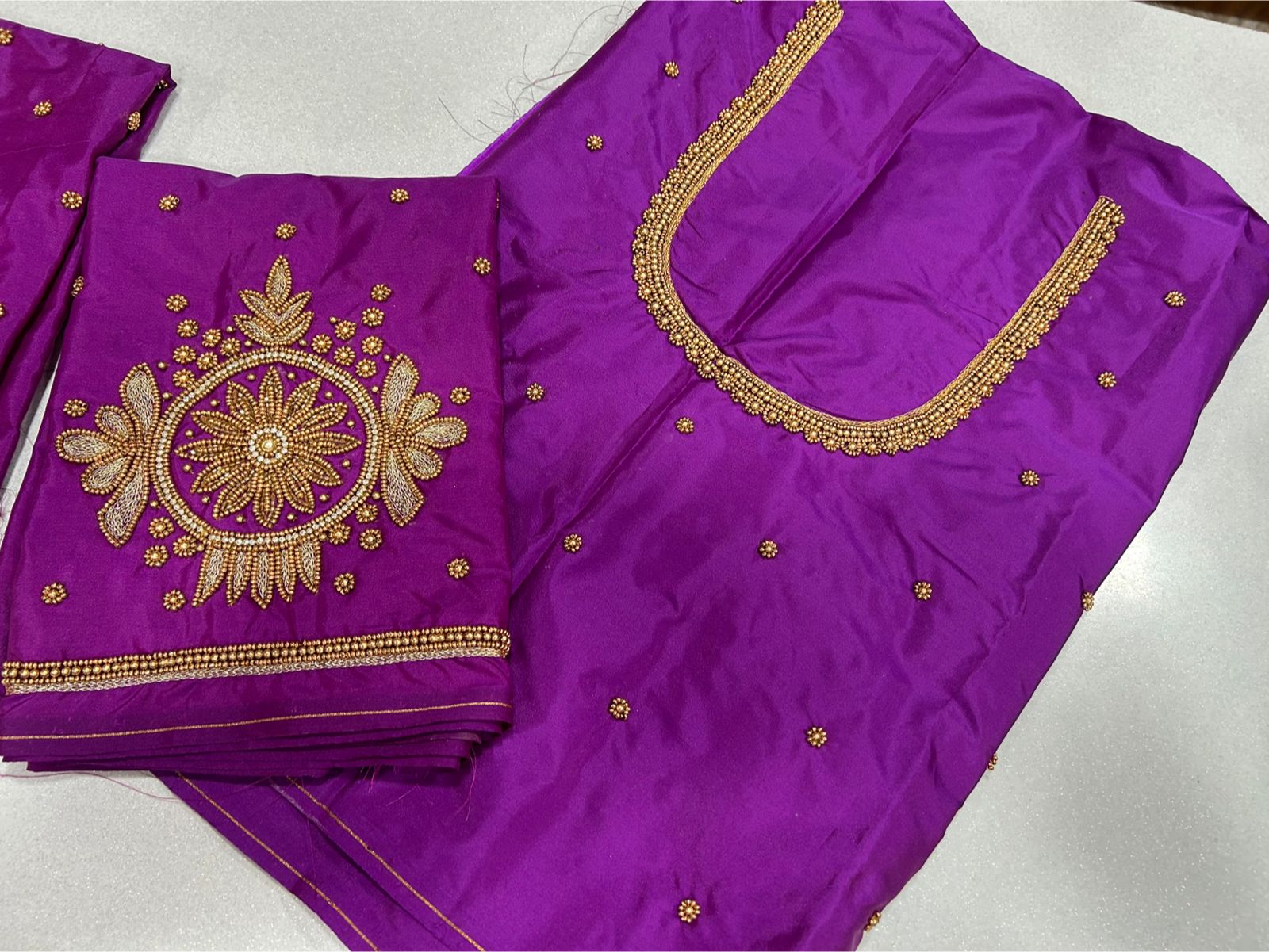 Elegant Purple Aari Work Blouse on Festive Offer  Designer Ethnic Wear for Weddings & Parties
