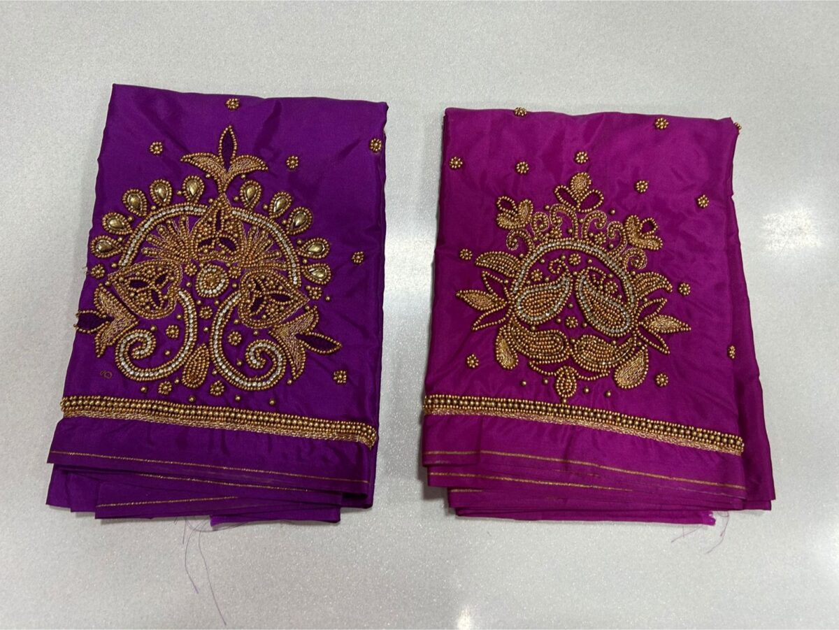 Elegant Purple Aari Work Blouse on Festive Offer  Designer Ethnic Wear for Weddings & Parties 5