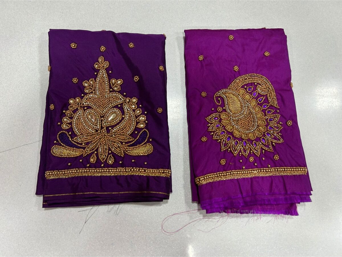 Elegant Purple Aari Work Blouse on Festive Offer  Designer Ethnic Wear for Weddings & Parties 4
