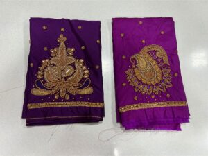 Elegant Purple Aari Work Blouse on Festive Designer Ethnic Wear for Weddings & Parties 4