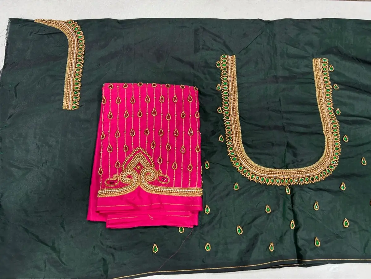 Authentic South Indian Maggam Work Blouse  Traditional Elegance on Offer 9