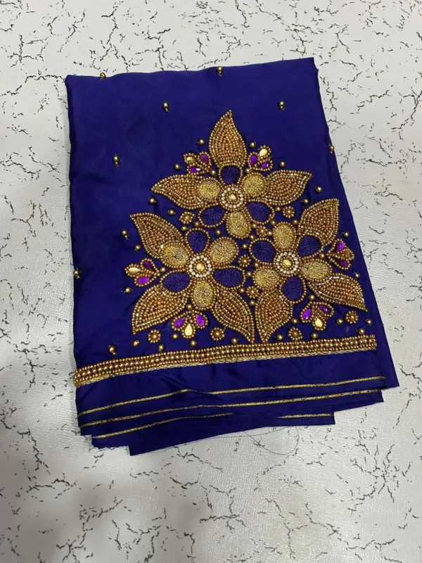 Blooming Elegance Floral Beads Maggam Work Blouse for Luxe Occasions