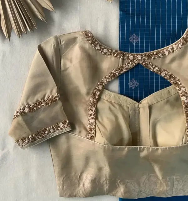 Buy Beige Net Blouse Online Elegant Party Wear Designer Blouse for Women